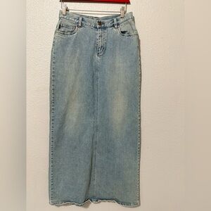 Classic Denim Maxi Skirt - Light Blue